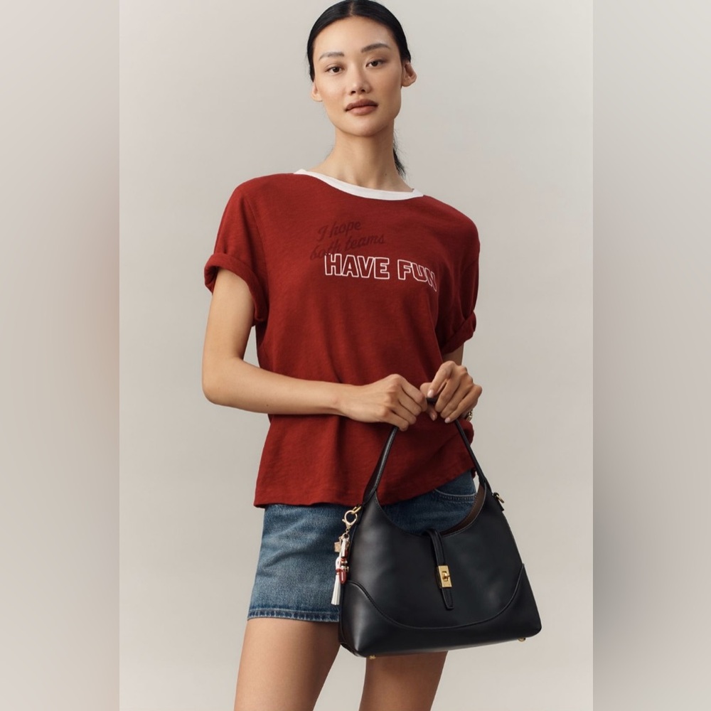Anthropologie Graphic Ringer Tee
in Dark Red